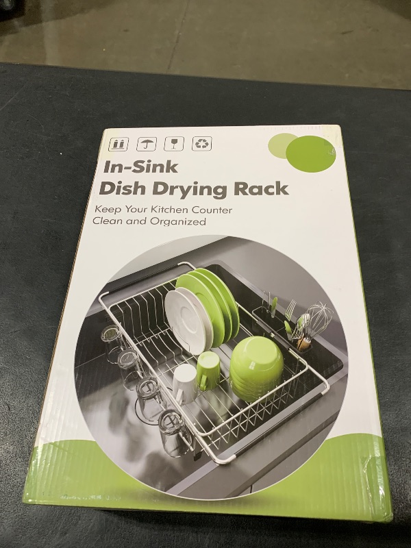 Photo 1 of JASIWAY Dish Drying Rack in Sink, Expandable Stainless Steel Dish Drainers for Kitchen Counter, Dish Dryer Rack for Inside Sink, Over The Sink Dish Racks with Utensil Holder, Silver