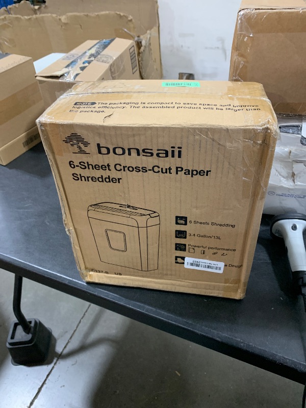 Photo 1 of Bonsaii Paper Shredder for Home Use, 3.4 Gal Wastebasket, 6 Sheet Crosscut Paper Credit Cards, Staples, and Clips Shredder for Home Office Use, Portable Handle Design (C237-B New Version)