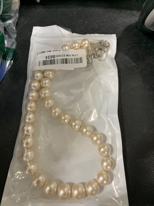 Photo 1 of 0.55 inch Big Pearl Dog Collar,Suit for Medium Large Dog,Occasions and Garden Party,Strong Stainless Steel Wire Rope,Elegant Exquisite Adjustable Dog Pearl Necklace