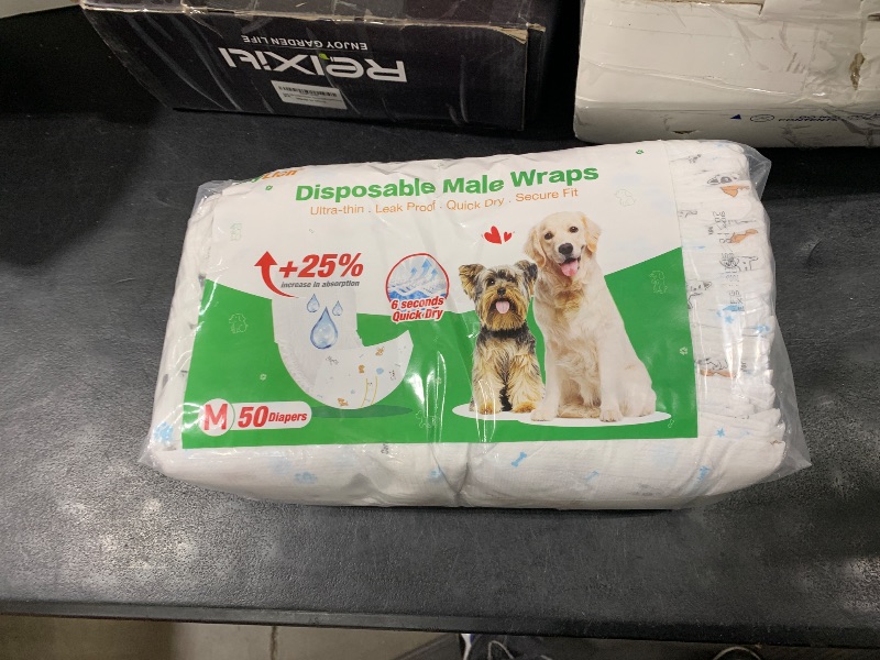 Photo 1 of Dog Diapers Male Disposable Super Absorbent, 50 Count, Male Dog Wraps Leak Proof, Ultra Dry & Breathable, Medium