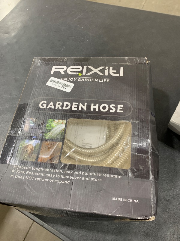 Photo 1 of 100FT Metal Garden Hose - Stainless Steel, Heavy Duty, Flexible & Lightweight, Never Kink and Tangle, with 10-Function Nozzle, Pressure Resistant for Outdoor Use (Grey)