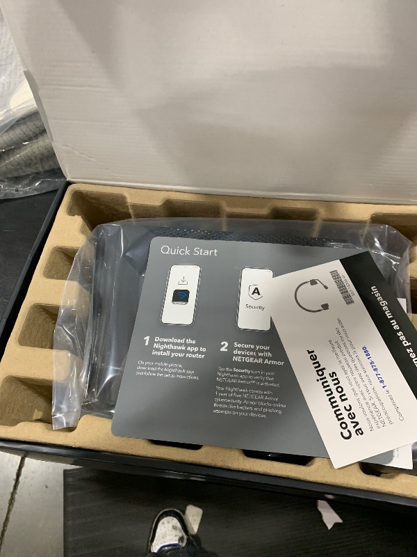 Photo 1 of NETGEAR Nighthawk 6-Stream Dual-Band WiFi 6 Router (RAX54S) – Security Features, AX5400 Wireless Speed, Up to 5.4 Gbps, Covers up to 2,500 sq. ft., 25 Devices - 1-Year Armor Subscription Included