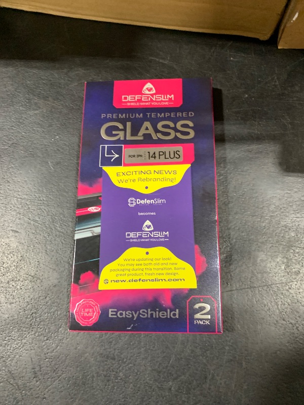 Photo 1 of Defenslim Screen Protector compatible with iPhone 14 Plus (2Pack), Easy Auto-Align Install Kit, 6.7" Tempered Glass, 9H Hardness, Ultra HD Clear, Case Friendly, EasyShield