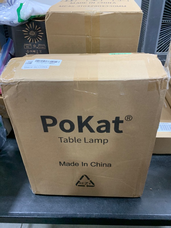 Photo 1 of PoKat 23" Modern Ceramic Table Lamp Set of 2 for Living Room White Desk Lamps for Bedroom Farmhouse Bedside Nightstand Bedside Lamp End Table Lamps Beige