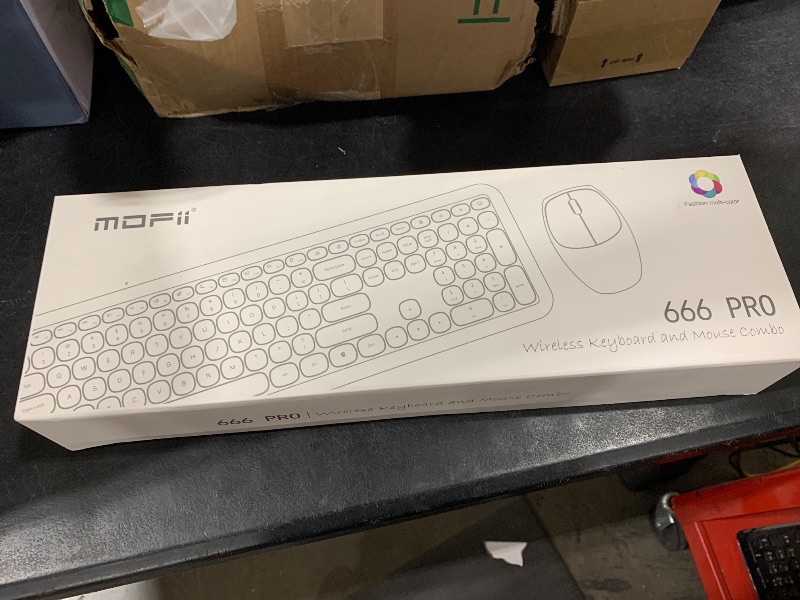 Photo 1 of Mofii Wireless Pink Keyboard and Mouse Combo, 110 Round Keys Full Size Cute Colorful Rabbit Design Wireless Typewriter with OTG Adapter for Mac Windows Laptop Tablet Pink