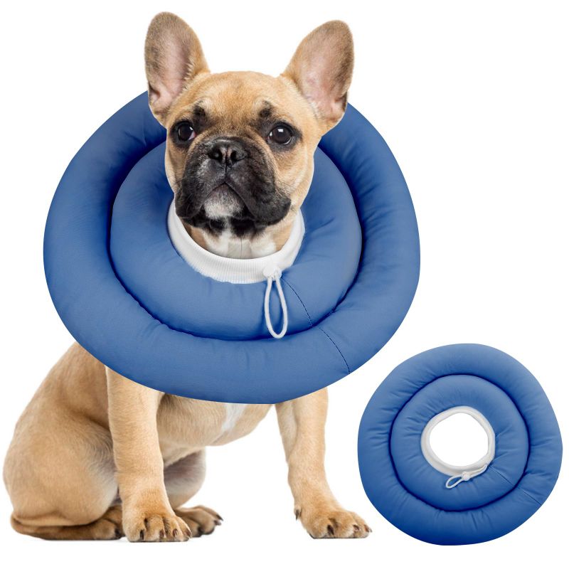 Photo 1 of IDOMIK Dog Recovery Collar, Waterproof Soft Dog Cone After Surgery, Comfy Protective Elizabethan Collar Alternative for Dogs Cats, Adjustable Pet Neck Donut Cone Anti-Licking Biting Wounds