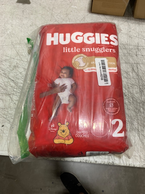 Photo 1 of Huggies Size 2 Diapers, Little Snugglers Baby Diapers, Size 2 (12-18 lbs), 29 Count