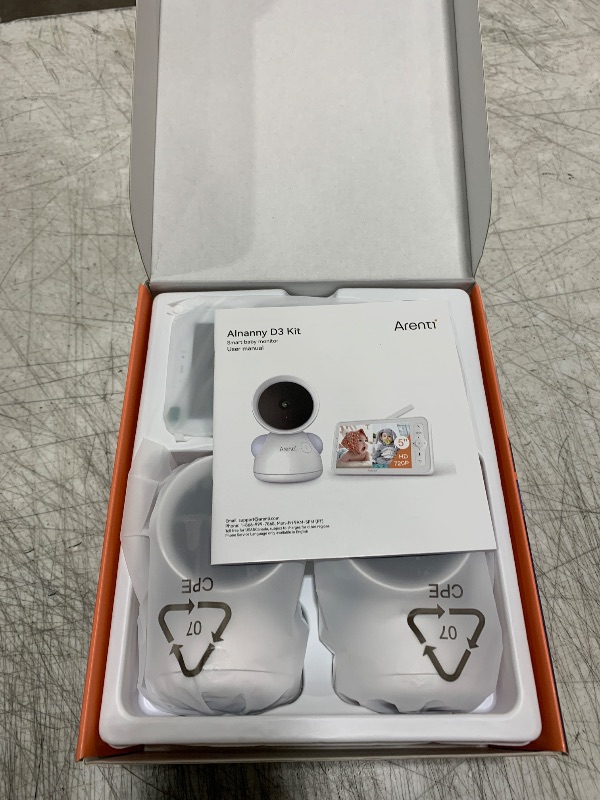 Photo 1 of ARENTI 3MP Baby Monitor with 2 Cameras, 5-inch Split Screen Display, WiFi 6 Smartphone App, Night Vision, Cry Detection, Temp & Humidity Sensor, 2-Way Audio (D3 Set)