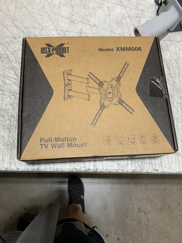 Photo 1 of USX MOUNT UL Listed Full Motion TV Mount, Swivel Articulating Tilt TV Wall Mount for 26-55Inch LED, 4K, Wall Mount Bracket with VESA 400x400mm Up to 77lbs, Perfect Center Design -XMM006-1
