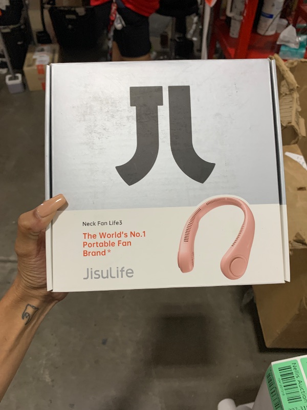 Photo 1 of JISULIFE Neck Fan Portable, Personal Wearable Fan with Battery Rechargeable, Bladeless Travel Cooling Design with Powerful Wind, 3 Speeds, Quiet, Gifts for Men/Women/Friends - Pink