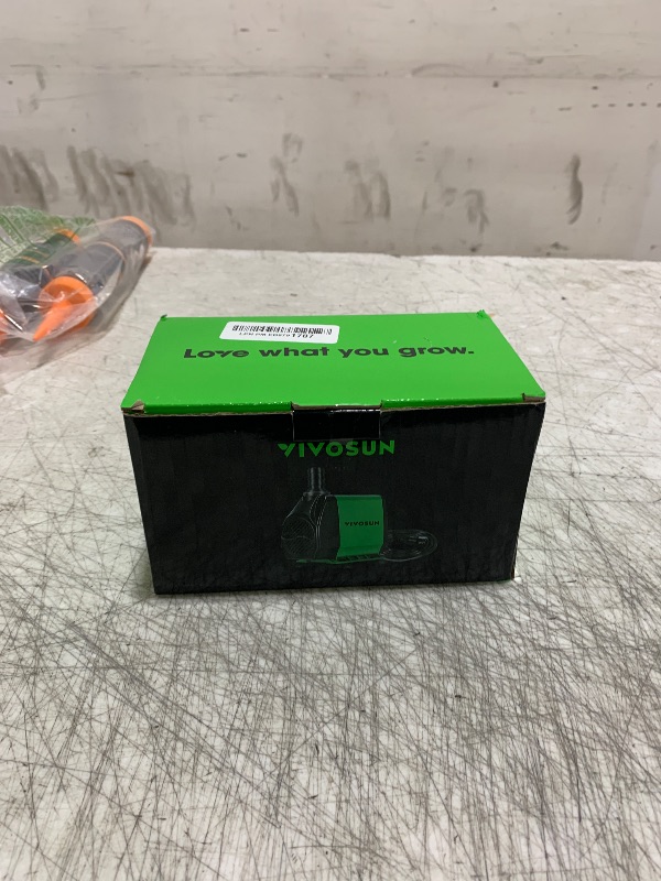 Photo 1 of VIVOSUN 800GPH Submersible Pump(3000L/H, 24W), Ultra Quiet Water Fountain Pump with 10ft. High Lift with 6.5ft. Power Cord, 3 Nozzles for Fish Tank, Pond, Aquarium, Statuary, Hydroponics Green