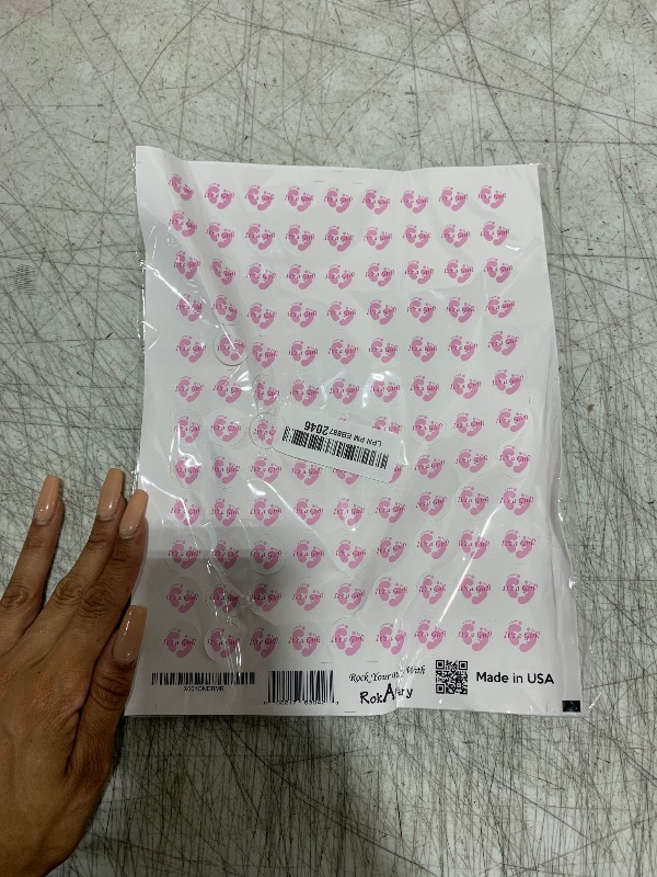 Photo 1 of 324 Its a Girl Pink Footprints Kisses Labels for Baby Shower Or Baby Sprinkle Party Or Event Decorations, Stickers, Wrappers, Favors. Made in USA