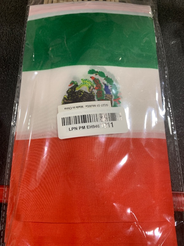 Photo 1 of Pack of 20, Handheld Mexican Flags 5x8 Inch - Small Mexico Flags on Wooden Sticks with Gold Spear Top, Mini Mexican Country Flag for Cinco de Mayo, Independence Day, Parades, and Patriotic Decorations