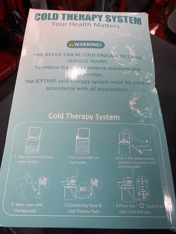 Photo 1 of ICYTHRP Cold Therapy Machine with Programmable Timer, Portable Ice Machine for Knee After Surgery, Knee Replacement Recovery System for Pain Relief w/Compression Pad for Shoulder, Hip and Ankle