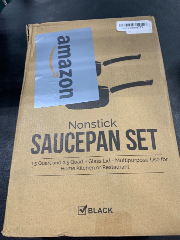 Photo 1 of RATWIA Nonstick Saucepan Set - 1.5 Quart and 2.5Quart,Ultra Non Stick Sauce Pan Small Pot with Glass Lid,Great for Home Kitchen Restaurant,Black