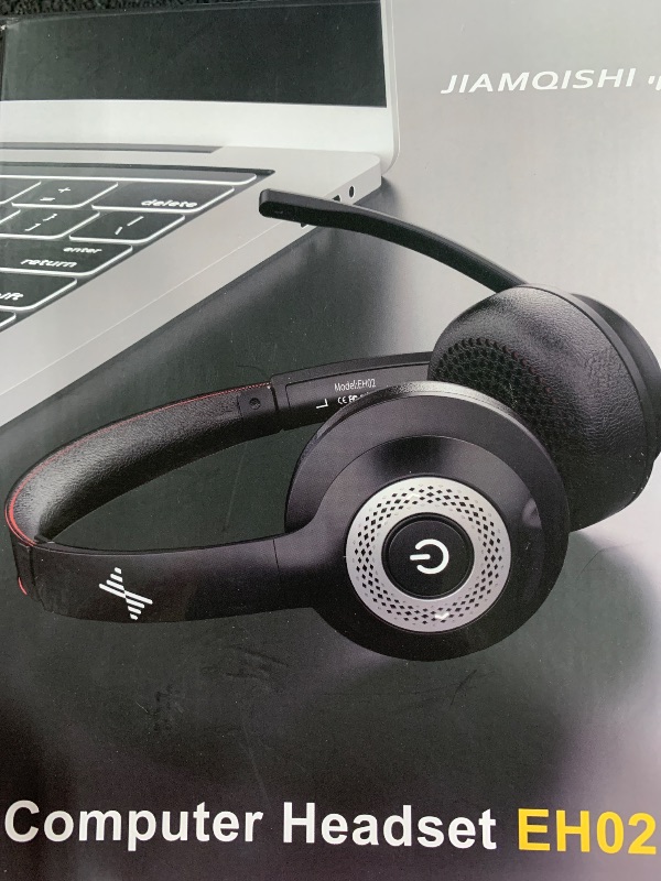 Photo 1 of Wireless Headset with AI Noise Cancelling Microphone Bluetooth Headset - Bluetooth V5.2 Headphones with USB Dongle & Mic Mute for Computer/Laptop/PC/iPhone/Android/Cell Phones (Bluetooth+USB Dongle)