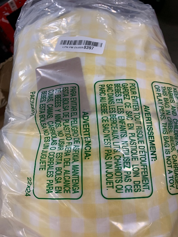 Photo 1 of Solino Home Gingham Tablecloth 60 x 108 Inch - 100% Pure Linen Marigold Yellow Table Cloth for Rectangle Tables - Machine Washable Checkered Tablecloth for Summer