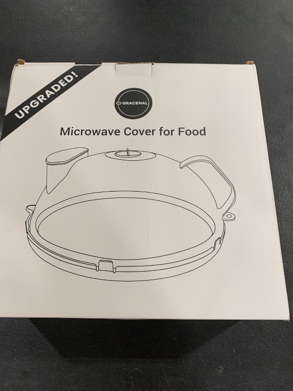 Photo 1 of Gracenal Microwave Splatter Cover for Food, Upgraded Microwave Cover with Water Steamer, Integrated Handle, 10” Plate Covers, Splatter Guard,Cookware Lid,House Essentials for Gift