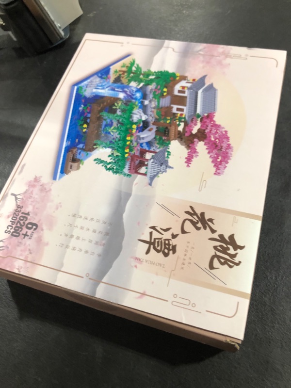 Photo 1 of NEWABWN Peach Blossom Pond Micro Mini Building Blocks Set for Adults and Kids, Chinese Architecture Cherry Bonsai Gift Toys with String Lights, Japanese Flowers Tree House Micro Bricks (3320PCS)