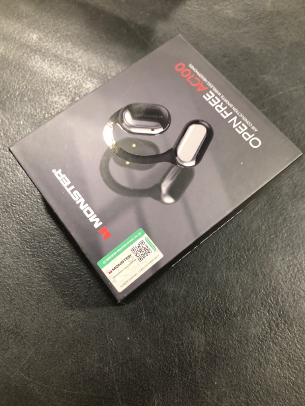 Photo 1 of Monster Open Free AC100 Open Ear Headphones, Bluetooth 5.3 Wireless Headphones with Earhooks, Immersive Stereo Sound by Dual Large Driver, Clear Talk, 30H Playtime,Waterproof Sport Earbuds for Running