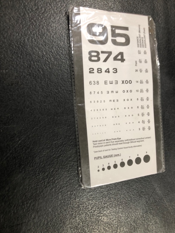 Photo 1 of Graham-Field Pocket Size Plastic Eye Chart, 6 3/8" x 3 ½", 1 Count (Pack of 1)