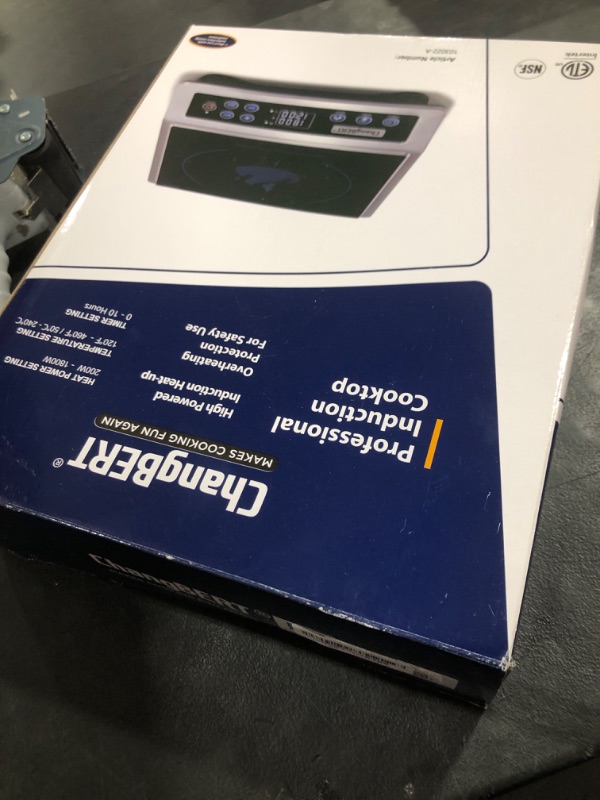 Photo 1 of ChangBERT Portable Induction Cooktop, NSF Certified Pro Induction Hot Plate, Powerful 1800W with Large 8" Heating Coil, 18/10 Stainless Steel, 18 Temp Settings Commercial Grade Countertop Burner