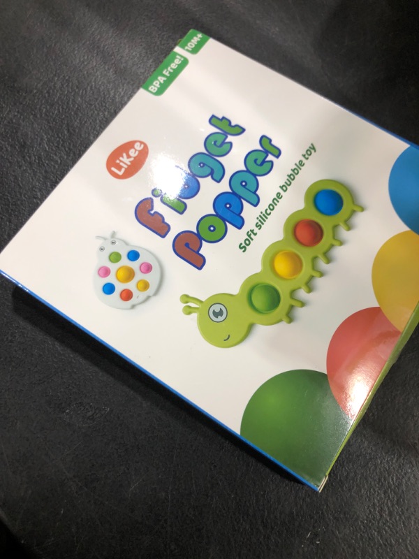 Photo 1 of LiKee Fidget Popper Sensory Baby Toys for 10+ Months, Montessori Busy Toy for 1 2 3 Years Old Toddlers Push and Popping Bubbles Fine Motor Skill, Travel Toys for Kids Ages 1-3 Stress Relief (2 Pieces)