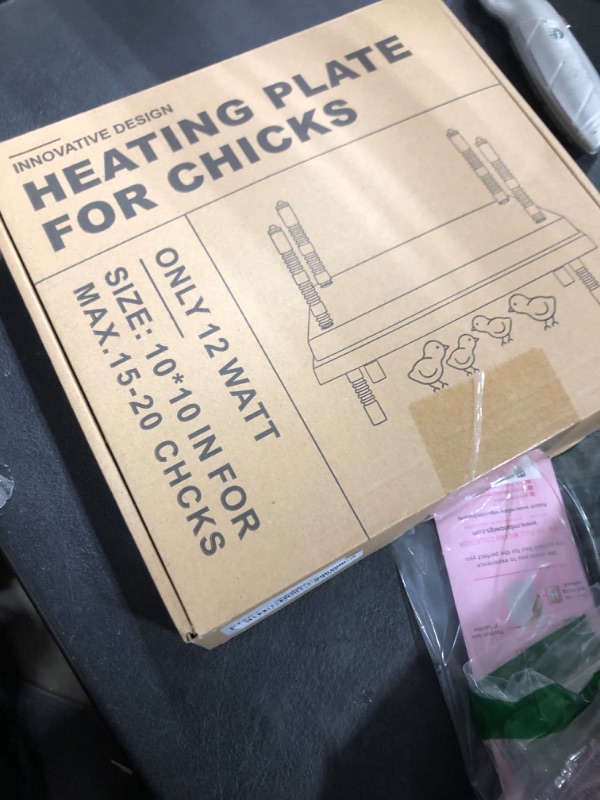 Photo 1 of Chick Brooder Heating Plate with Anti Stand Cone 10 x 10 Brooder Heater for Chicks with Adjustable Heights