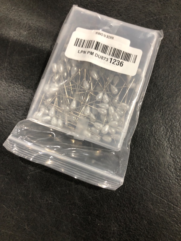 Photo 1 of 100 Pieces Corsage Boutonniere Pins, Floral Pins, Bouquet Pins, Teardrop Pearl Head Straight Pins for DIY Crafts Jewelry Making Sewing Wedding Flower Decorations (100 Pieces with 1 Box)
