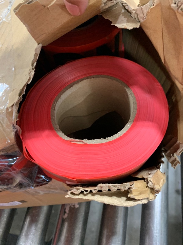 Photo 1 of Cordova Safety Products Pro Pack Danger Barricade Tape - Set of 12 Rolls - Each Roll Measures 3" x 1000' - Red