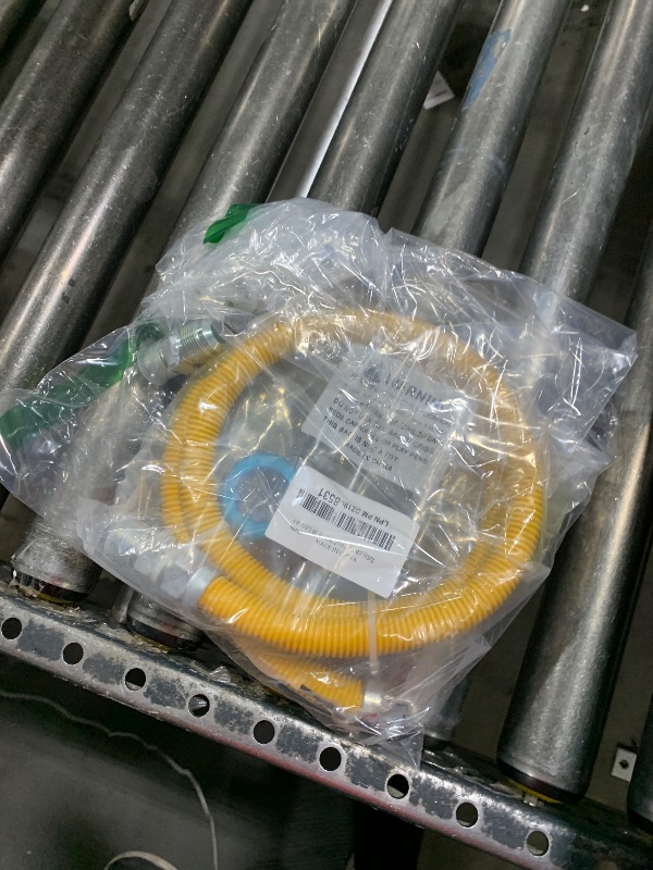 Photo 1 of AMI PARTS 48" Flexible Gas Line Kit Yellow Coated, Gas Hose Connector Kit for Dryer, Stove, Water Heater,5/8" OD(1/2" ID) Stainless Steel Gas Line with Connector 1/2" MIP &1/2"FIP & 3/4"MIP Fitting