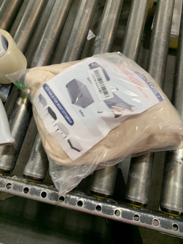 Photo 1 of NeColorLife Velvet Ottoman Cover Square, Stretchable Footrest Stool Slipcover with Elastic Band for Rectangle and Square Storage Ottoman (Large, Cream)