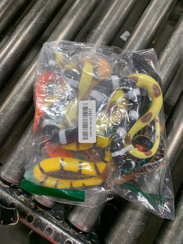 Photo 1 of Boley Giant Realistic Rubber Snakes - 8 Pack 18" Long Realistic Fake Snake Toy Set - Pack Includes Python, Rattlesnake, Cobra - Prank Toys, Theater Props, and Party Favors - Rubber Snakes for Kids!