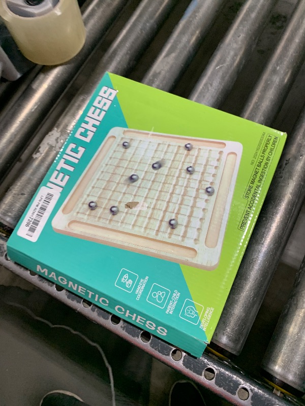 Photo 1 of Magnetic Induction Chess Game Set, Commodum 2025 New Table Top Magnet Chess Game, Magnetic Rocks Puzzle Toy Family Party Strategy Game for Kids Adults, Magnet Chess Game Board with Stones