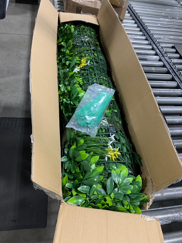 Photo 1 of ODTORY Artificial Plant Wall Roll, 40X120 in (33.5 sqft) UV-Anti Ivy Privacy Fence Wall Screen Faux Greenery Panels