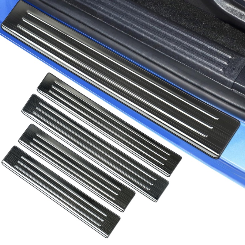 Photo 1 of Stainless Steel Door Sill Protector for Ford Ranger 2024-2025 Accessories Interior Door Entry Guard Cover Trim