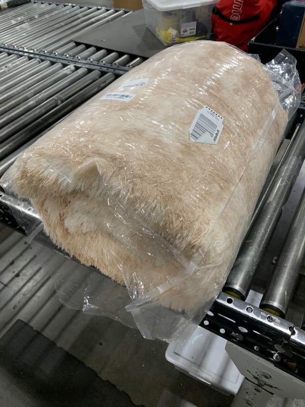 Photo 1 of Litanika 8x10 Shag Area Rug for Living Room Bedroom, Tie-Dyed Beige High Pile Soft Plush Shaggy 