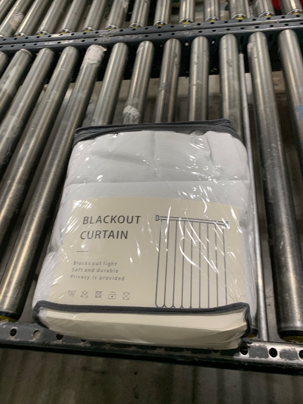 Photo 1 of 100% Blackout Shield Linen Blackout Curtains for Bedroom 108 Inches Long, 2 Panels Set, 50" W x 108" L, Bright White