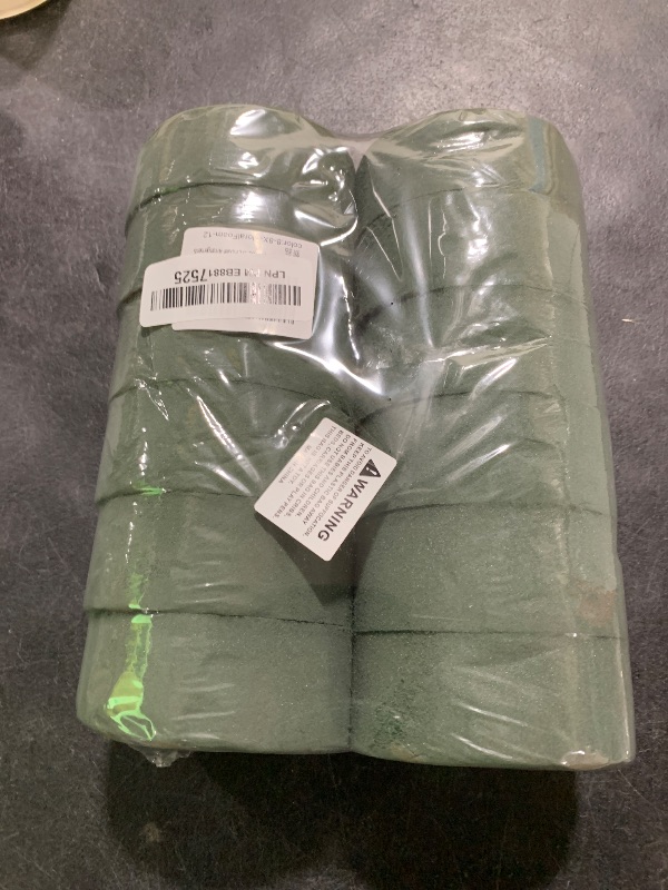 Photo 1 of 12Pcs 4" Round Floral Foam Blocks, Green Wet Dry Flower Foam for Fresh and Artificial Flowers, Wedding, DIY Craft, Party Decoration, Flower Arrangements (4" X 1.5")