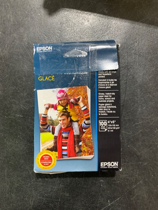 Photo 1 of Epson Value Photo Paper Glossy, 4"x6", 100 Sheets (S400034)