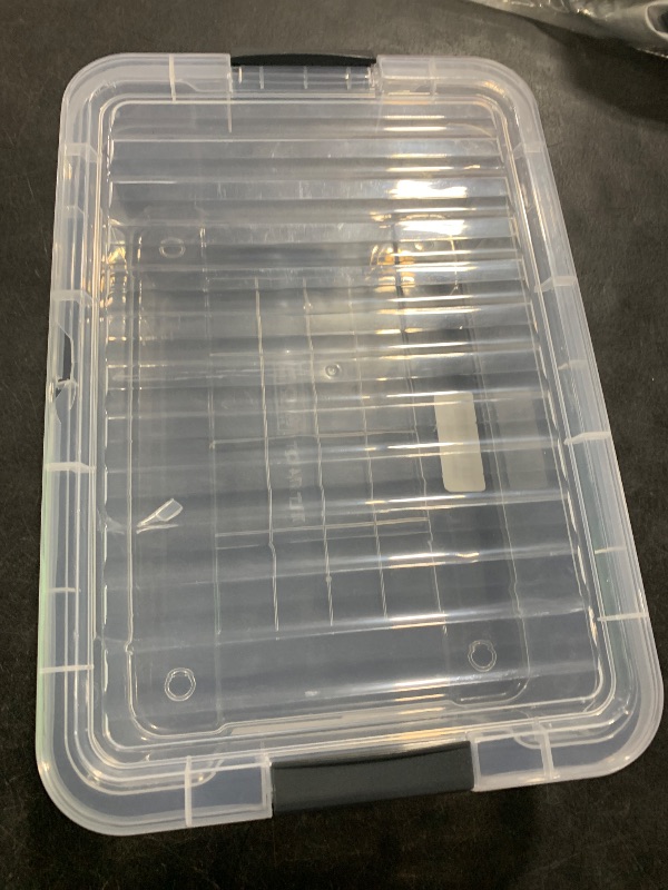 Photo 1 of Superio Clear Storage Box with Lid, 7 Quart Plastic Container Bins for Organizing, Stackable Crates, BPA Free, Non Toxic, Odor Free, Organizers for Home, Office, School, and Dorm