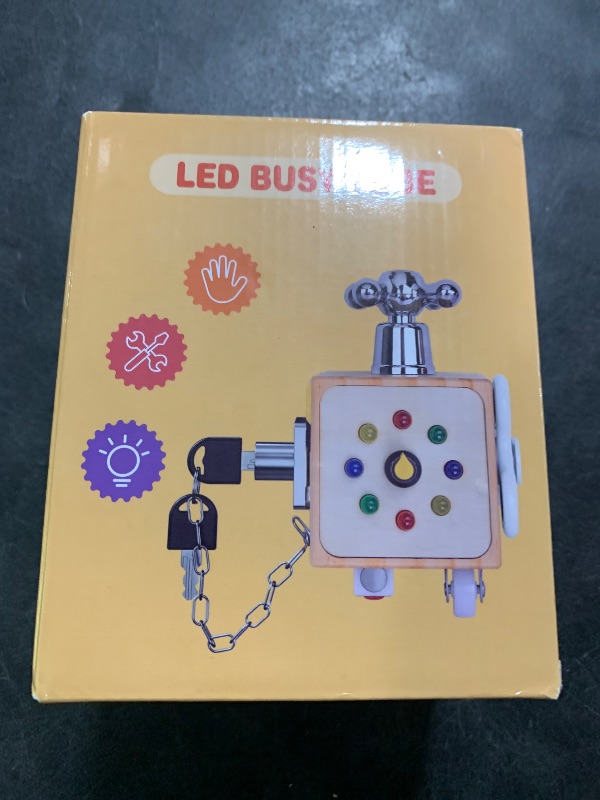 Photo 1 of Zeoddler Toddler Toys for 1 2 3 Year Old, LED Busy Cube for Kids, Sensory Toys for Toddlers, Wooden Montessori for Travel, Preschool Educational for Kids, Birthday Gifts for Boys, Girls