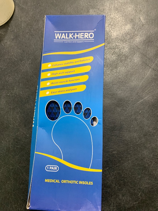 Photo 1 of Walkhero Plantar Fasciitis Insoles - High Arch Support Inserts, Everyday Comfort and Support for Work Boots and Casual Shoes (Mens 12-12 1/2 | Womens 14-14 1/2 Blue)