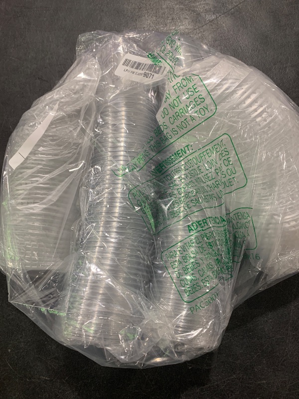 Photo 1 of 100 Pack 12 OZ Clear Plastic Cups, Cold Party Drinking Cups, Clear Disposable Cups Fruit/Ice Cream/Cupcake/Iced Cold Drinks