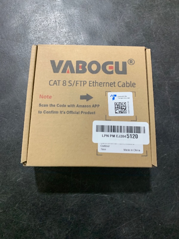 Photo 1 of Cat 8 Ethernet Cable, 25ft Heavy Duty High Speed Internet Network Cable, Professional LAN Cable, 26AWG, 2000Mhz 40Gbps with Gold Plated RJ45 Connector, Shielded in Wall, Indoor&Outdoor