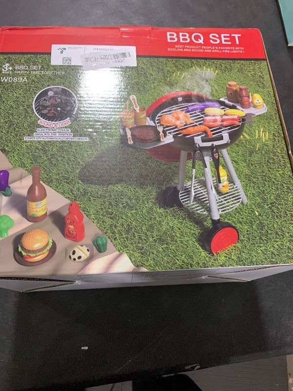 Photo 1 of ITEFDTUTNE 35 PCS Cooking Toy Set, Kids Kitchen Toy, BBQ Grill Playset with Pretend Smoke, Outdoor Interactive Cooking Game Gifts for 3 4 5 6 7 8 Year Old Girls Boys (19.68''L x 11.81''W x 21.65''H)