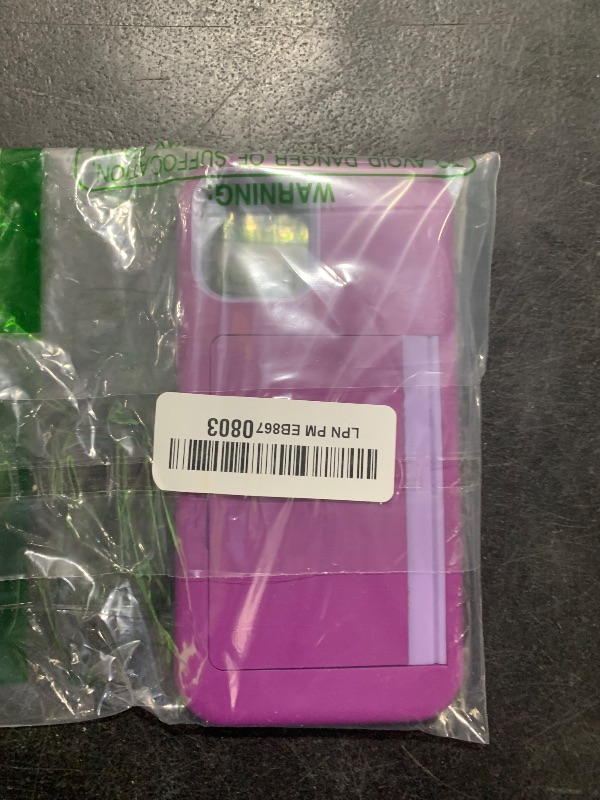 Photo 1 of FDTCYDS for iPhone 12/12 Pro Case with Card Holder,Credit Card Slot Protective Wallet Cover Case - Purple