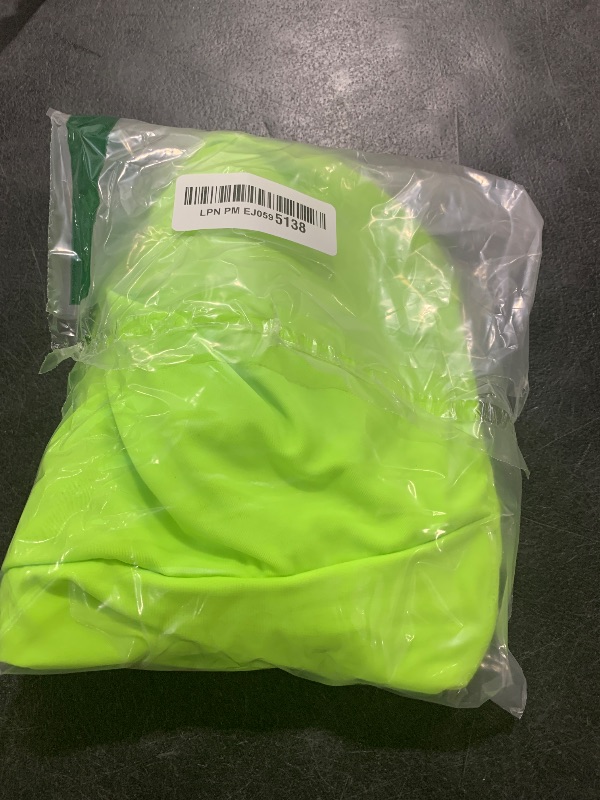 Photo 1 of Colloyes Women's Neon Green One Piece Bathing Suit with Adjustable Straps Bandeau One Piece Swimsuit Size Large