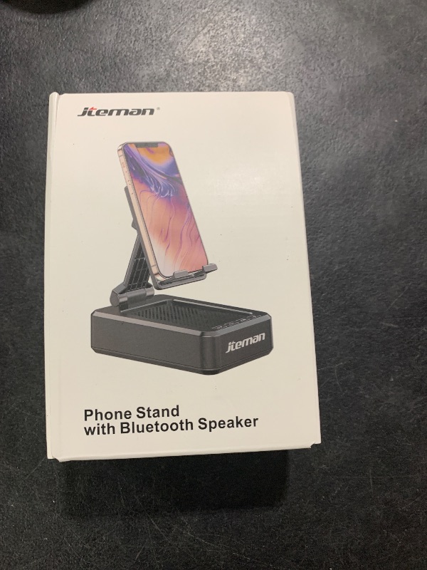Photo 1 of Cell Phone Stand with Wireless Bluetooth Speaker and Anti-Slip Base HD Surround Sound Perfect for Home and Outdoors with Bluetooth Speaker for Desk Compatible with iPhone/ipad/Samsung Galaxy
