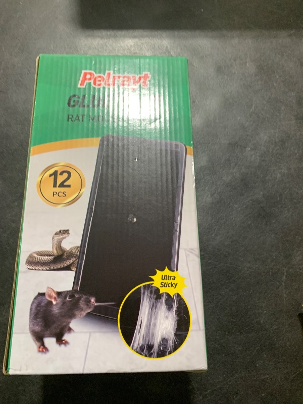 Photo 1 of Pelrayt Glue Mouse Traps Indoor for Home, Rat Trap-12 Pack, Large Heavy Duty Glue Traps for Safe Home Pest Control. Pre-Scented, Non-Toxic Sticky Boards for Mice, Rats & More. Easy to Use